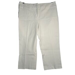 Laura Ashley White Cropped Capris Pants Women's Size 10 Straight Leg Cropped Fit